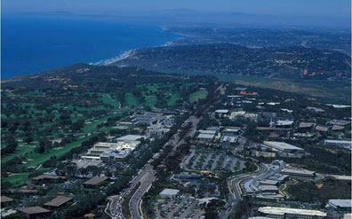 Aerial photo of the Scripps Research Institute in La Jolla, California
