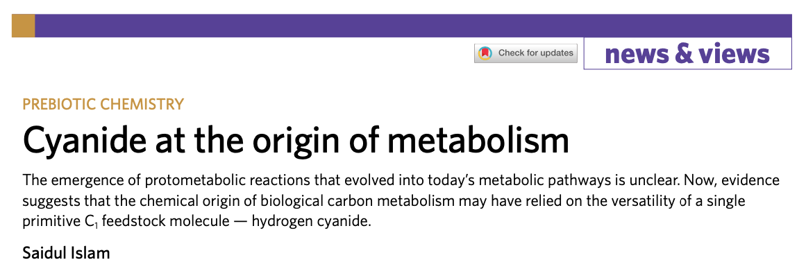 How Could Life Evolve From Cyanide?