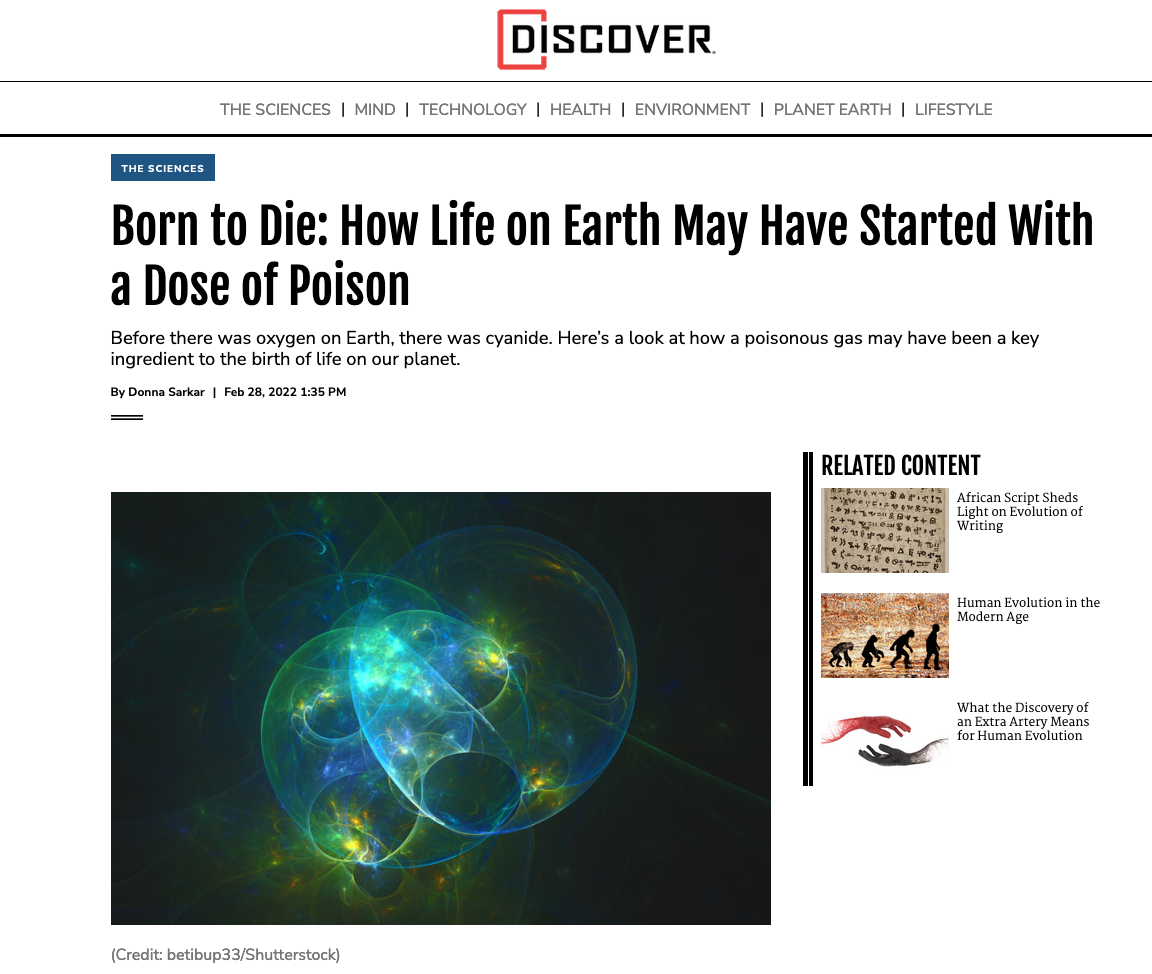 How Could Life Evolve From Cyanide?