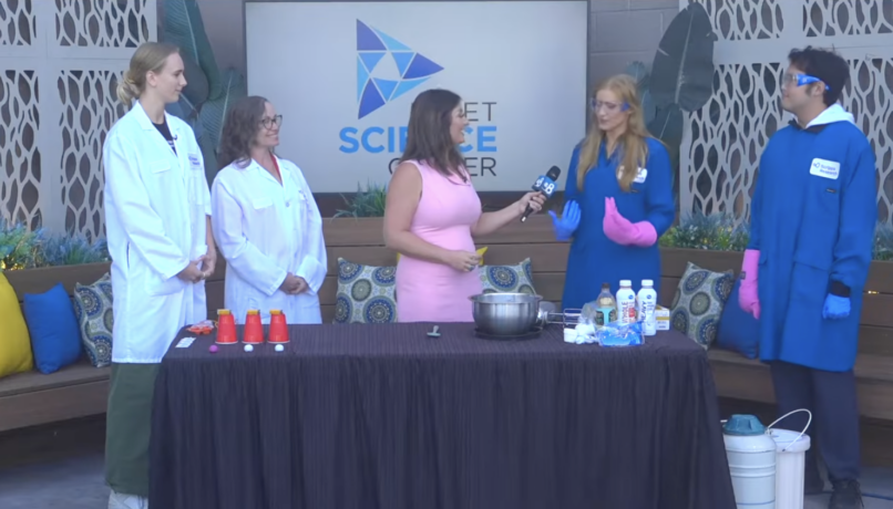 Scripps Research scientists appear on CBS 8 to promote the annual Discovery Day community event.