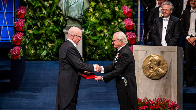 K. Barry Sharpless receives his award at the Nobel Prize ceremony in Stockholm