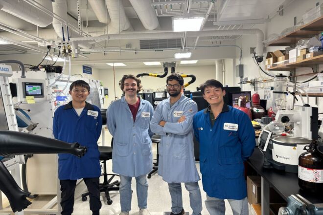 Left to right: Lingran Kong, Brandon Orzolek, Ryan Shenvi and Kevin Zong.