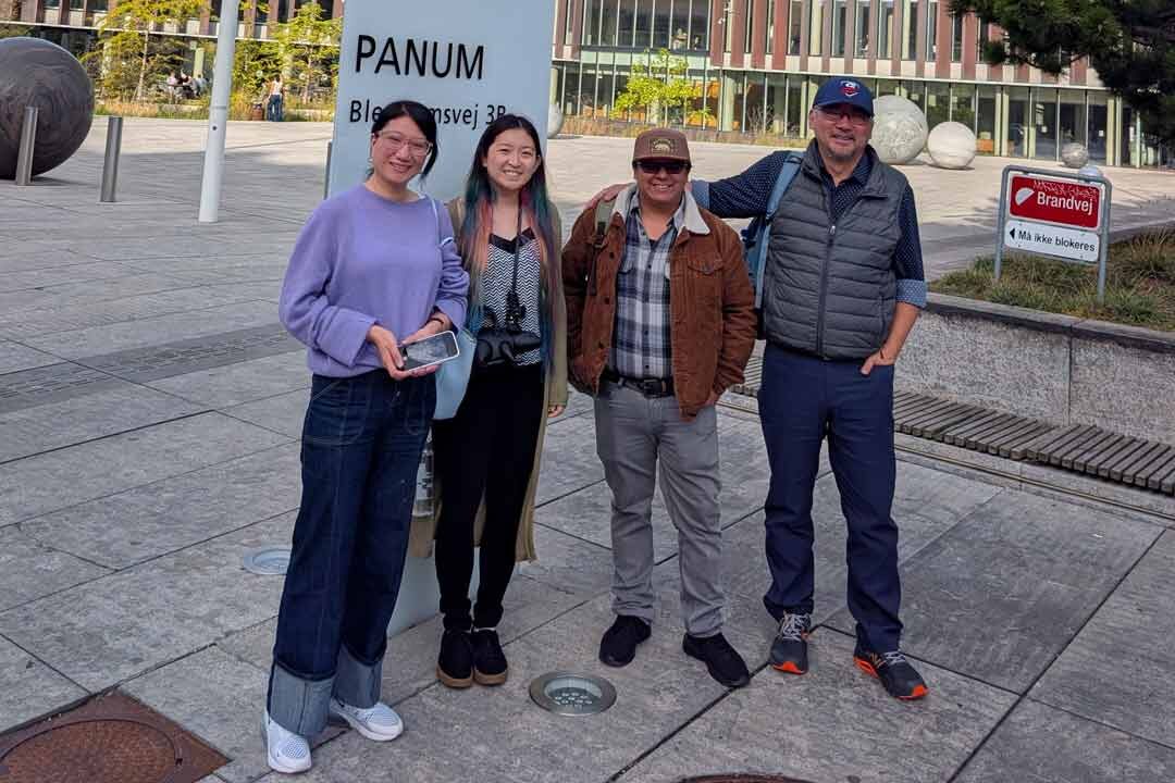 Members of the Law and Park labs during the recent International Symposium on Hepatitis C Virus, Flaviviruses and Related Viruses in Copenhagen. From left: Fang Chen, Yukiye Koide, Joseph Cruz, and Mansun Law.